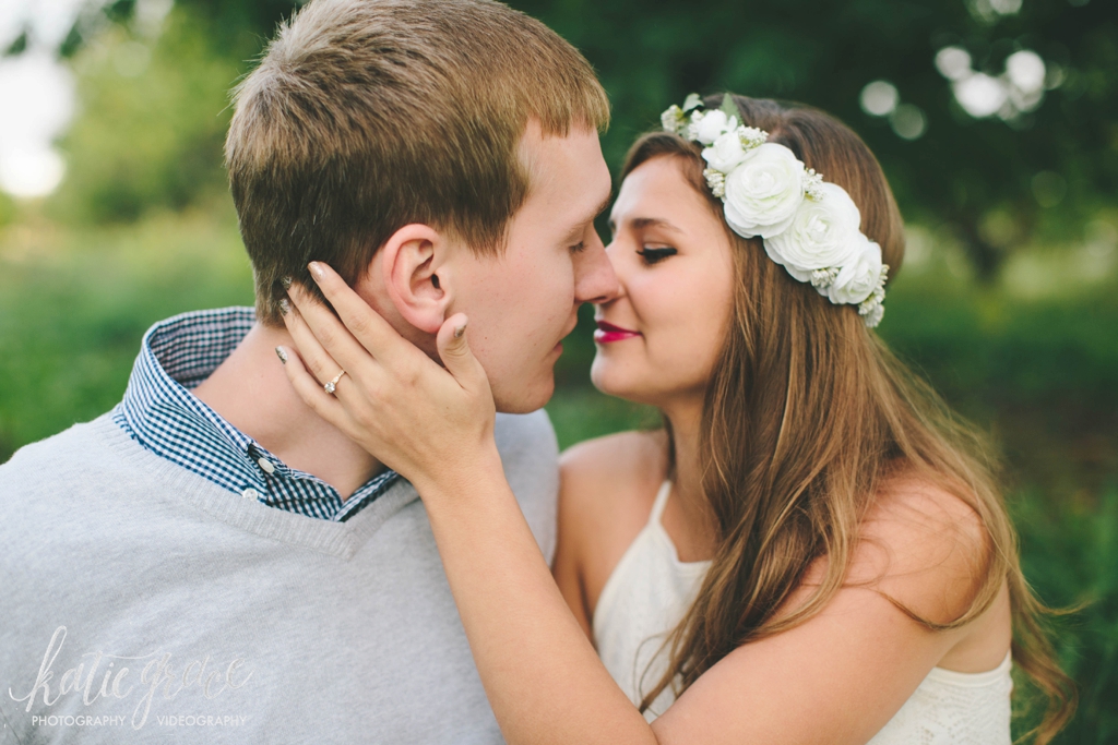 Katie Grace Photography, Grand Rapids Michigan wedding photography, river side engagement, orchard engagement