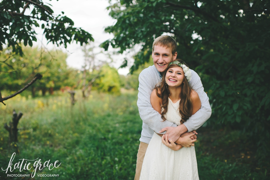 Katie Grace Photography, Grand Rapids Michigan wedding photography, river side engagement, orchard engagement