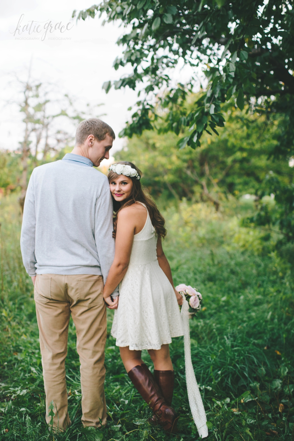 Katie Grace Photography, Grand Rapids Michigan wedding photography, river side engagement, orchard engagement
