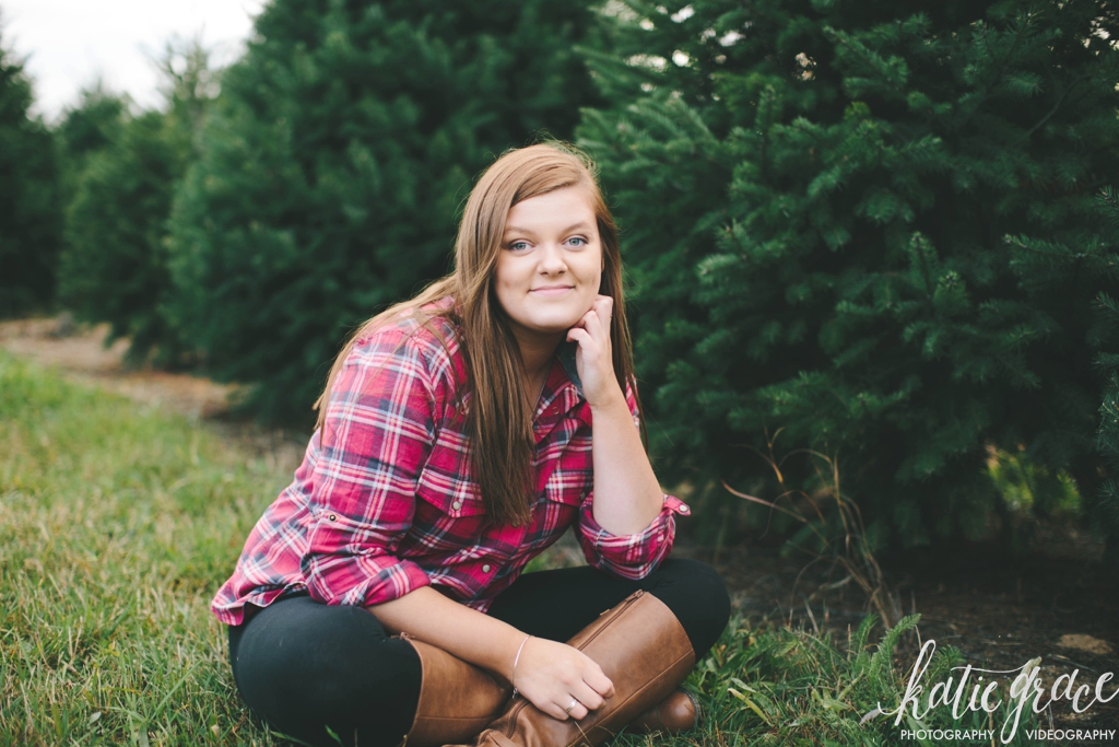 Katie Grace Photography, Grand Rapids Michigan Senior Photography, Christmas Tree Farm Senior Session