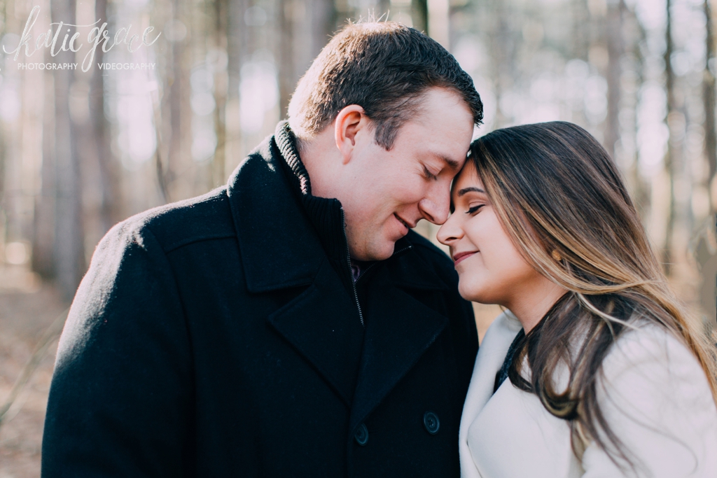 Katie Grace Photography, Grand Rapids wedding photography, woodsy engagement
