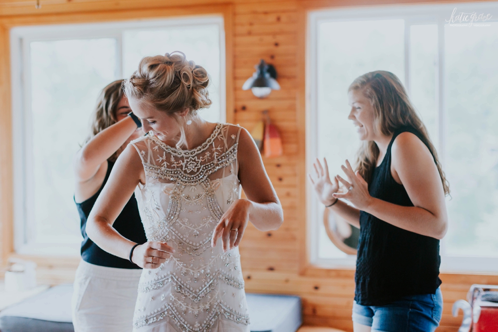 Katie Grace Photography, Lowell Wedding, River's Edge Bed & Breakfast, Outdoor Wedding, BHLD, blush wedding dress, ceremony arch, big bridal party, 12 bridesmaids